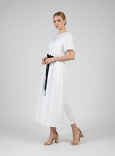 Weißes kurzarm Maxikleid. White shortsleeve Maxidress