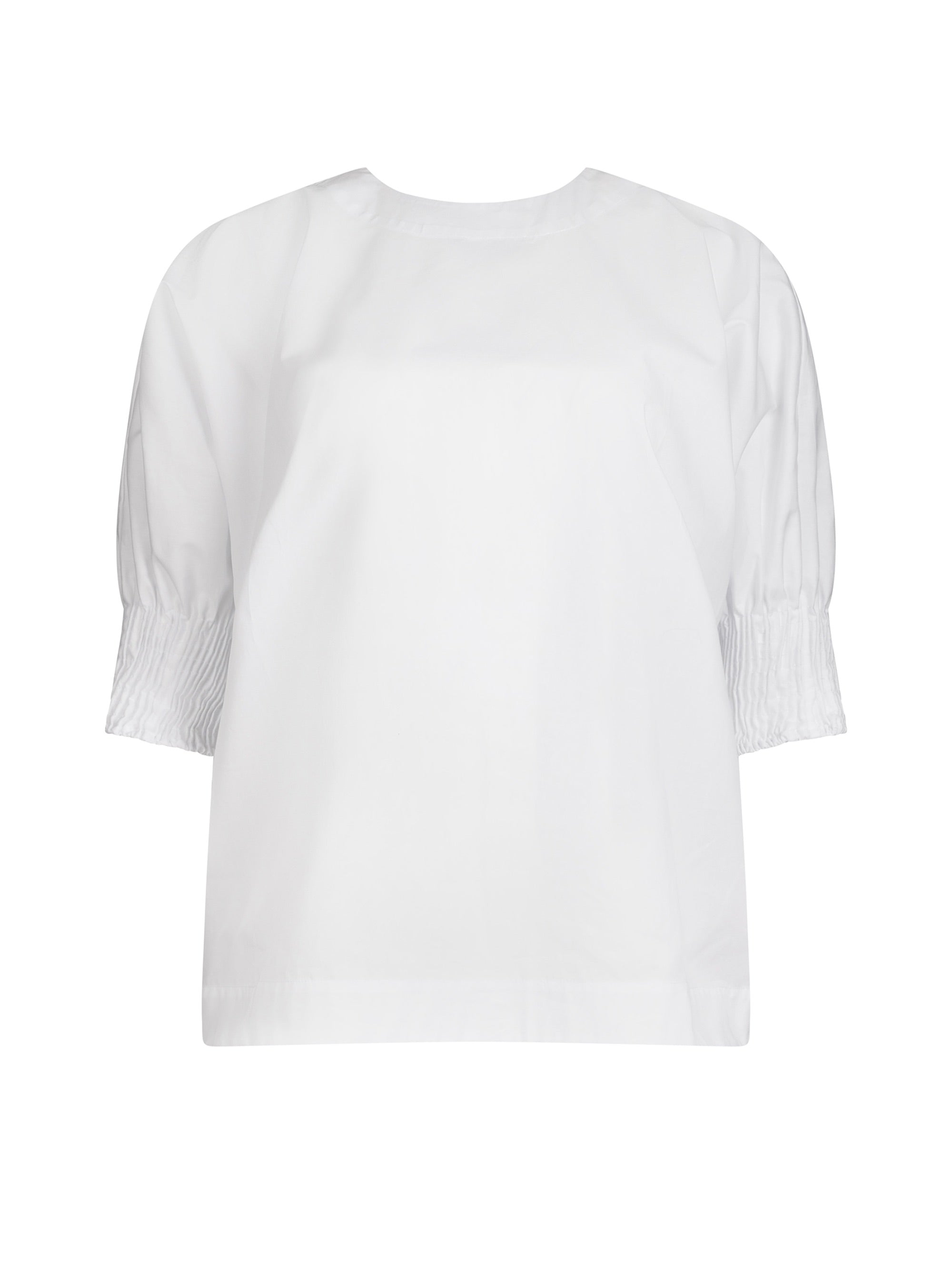 Locker sitzende Bluse mit elastischen Bündchen an den Ärmelenden.