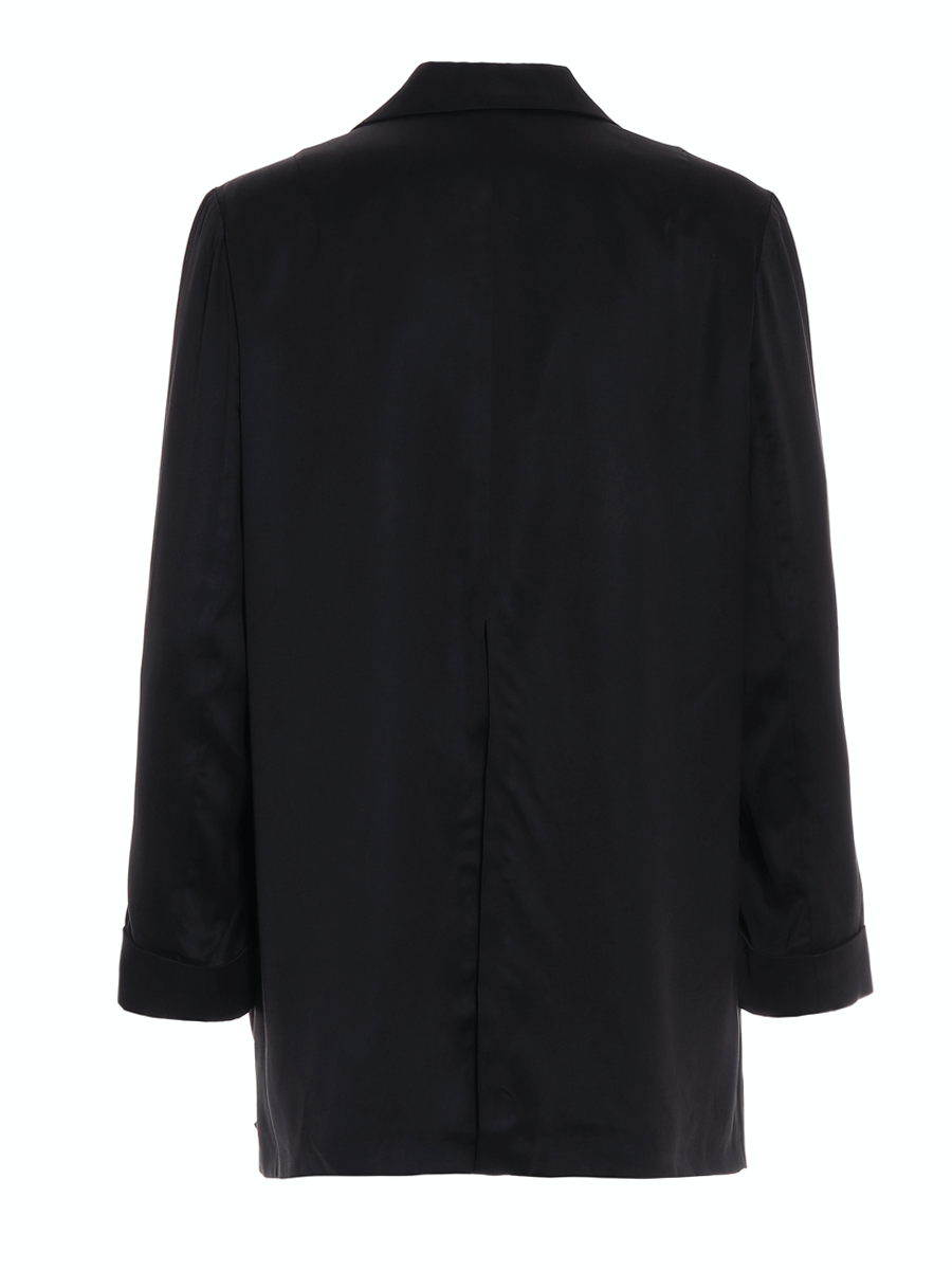 Locker geschnittener Blazer aus fließendem Tencel, aufgesetzten Taschen und einem hohen Schlitz am Rücken