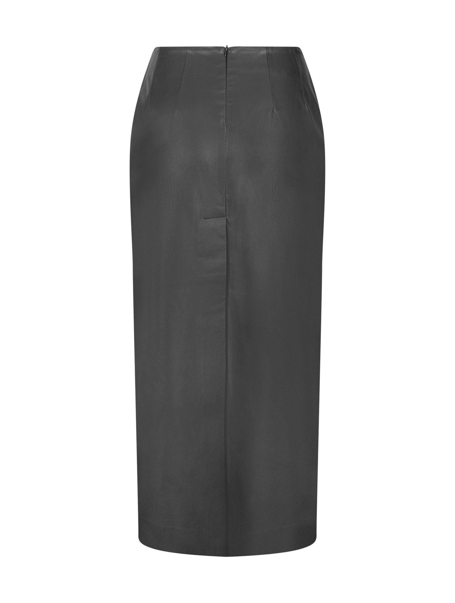 Maxi-Bleistiftrock mit versteckten Seitennahttaschen und einem langen Schlitz auf der Rückseite. Dieses Modell ist Teil unserer REBORN-Kollektion und steht für unsere "Zero-Waste-Politik".