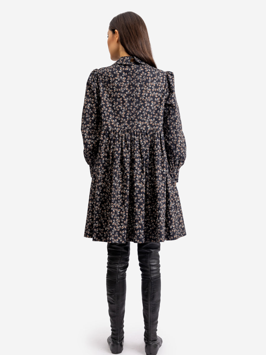 Kurzes, gemustertes Kleid Heiba aus 100% Bio-Baumwolle von Helene Galwas