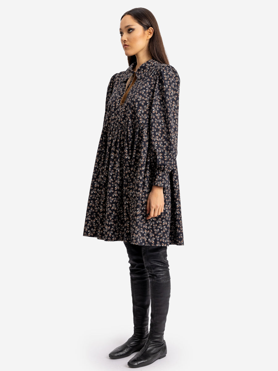 Kurzes, gemustertes Kleid Heiba aus 100% Bio-Baumwolle von Helene Galwas