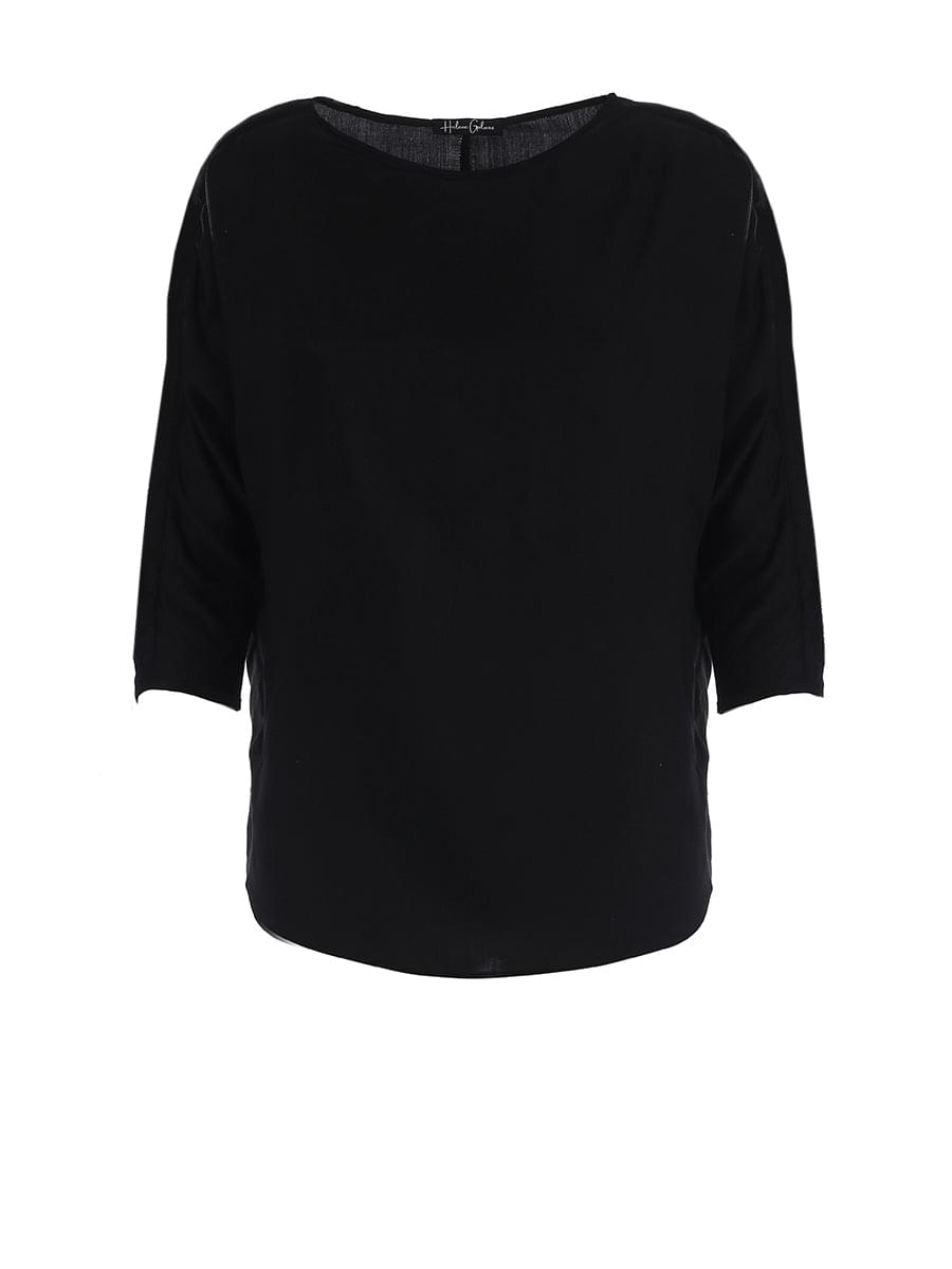 Halblang-Arm T-Shirt aus Viskose mit Federn am Arm zum an -und abknöpfen