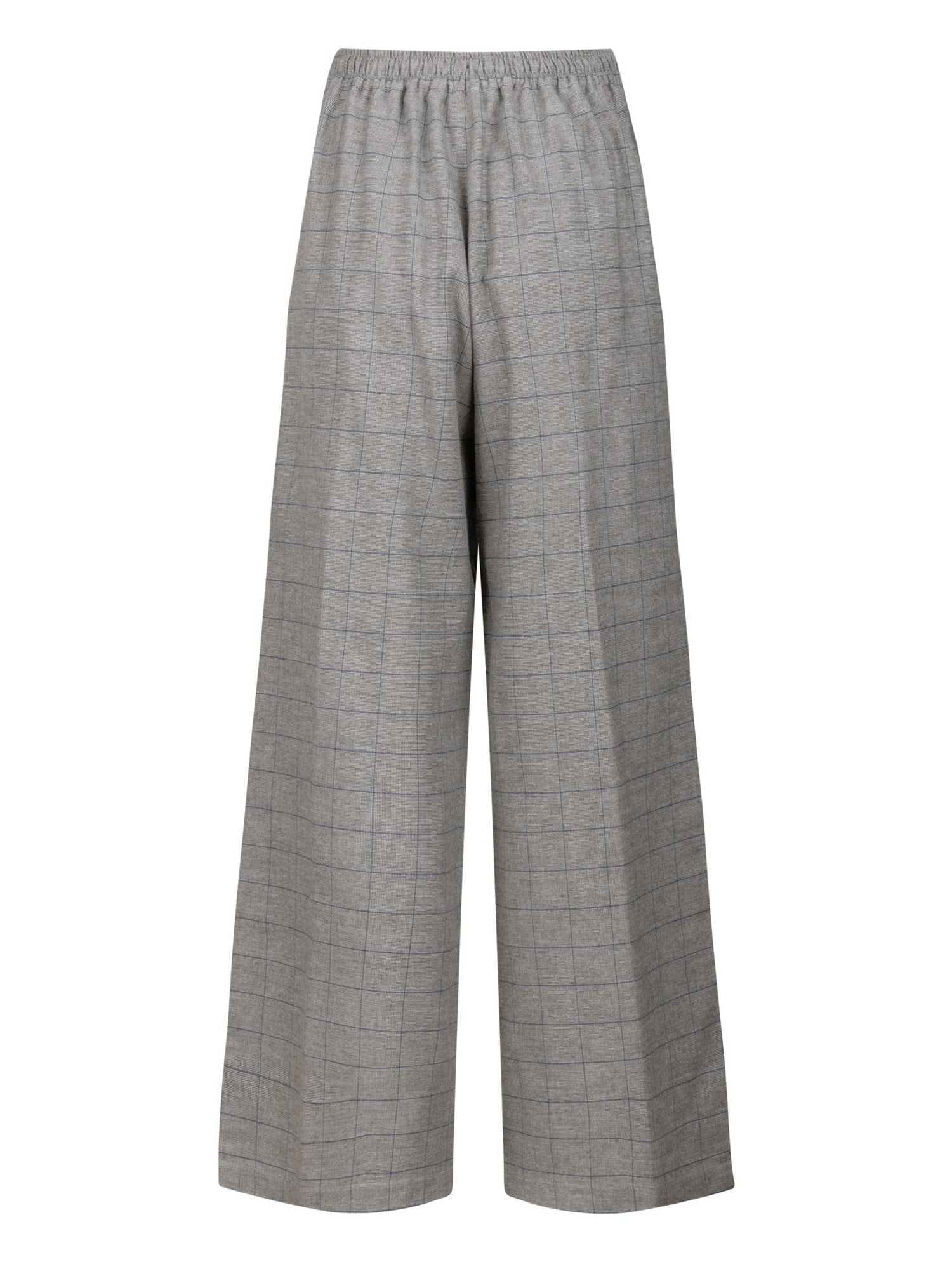 Weit geschnittene Hose mit elastischem Bund und verdeckten Seitentaschen. Hergestellt aus nachhaltigen Fasern.