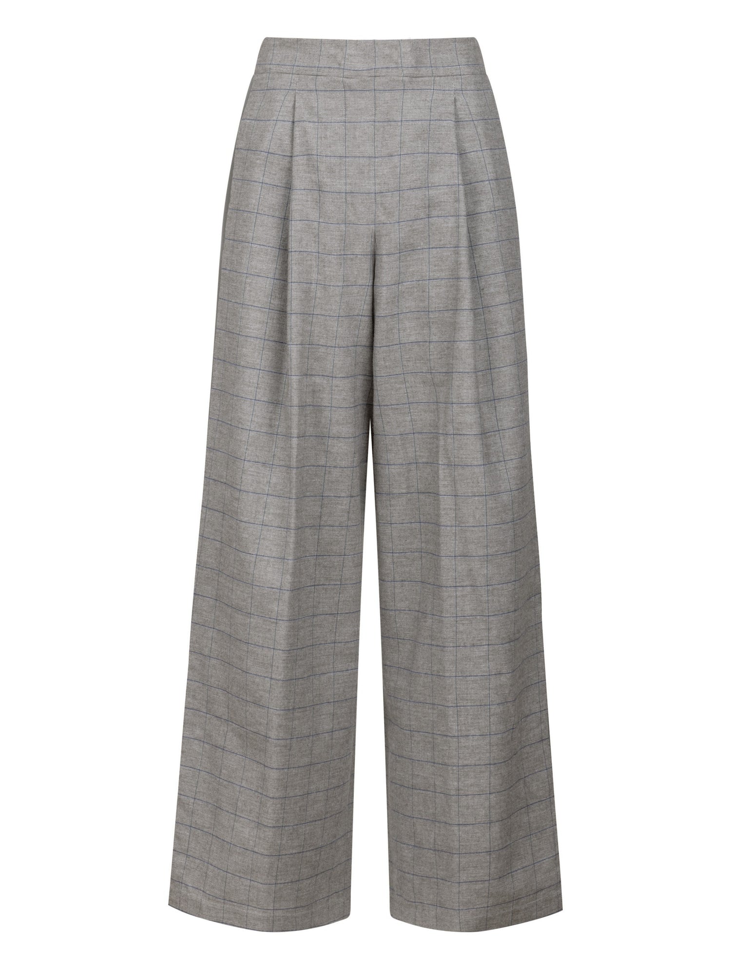 Weit geschnittene Hose mit elastischem Bund und verdeckten Seitentaschen. Hergestellt aus nachhaltigen Fasern.