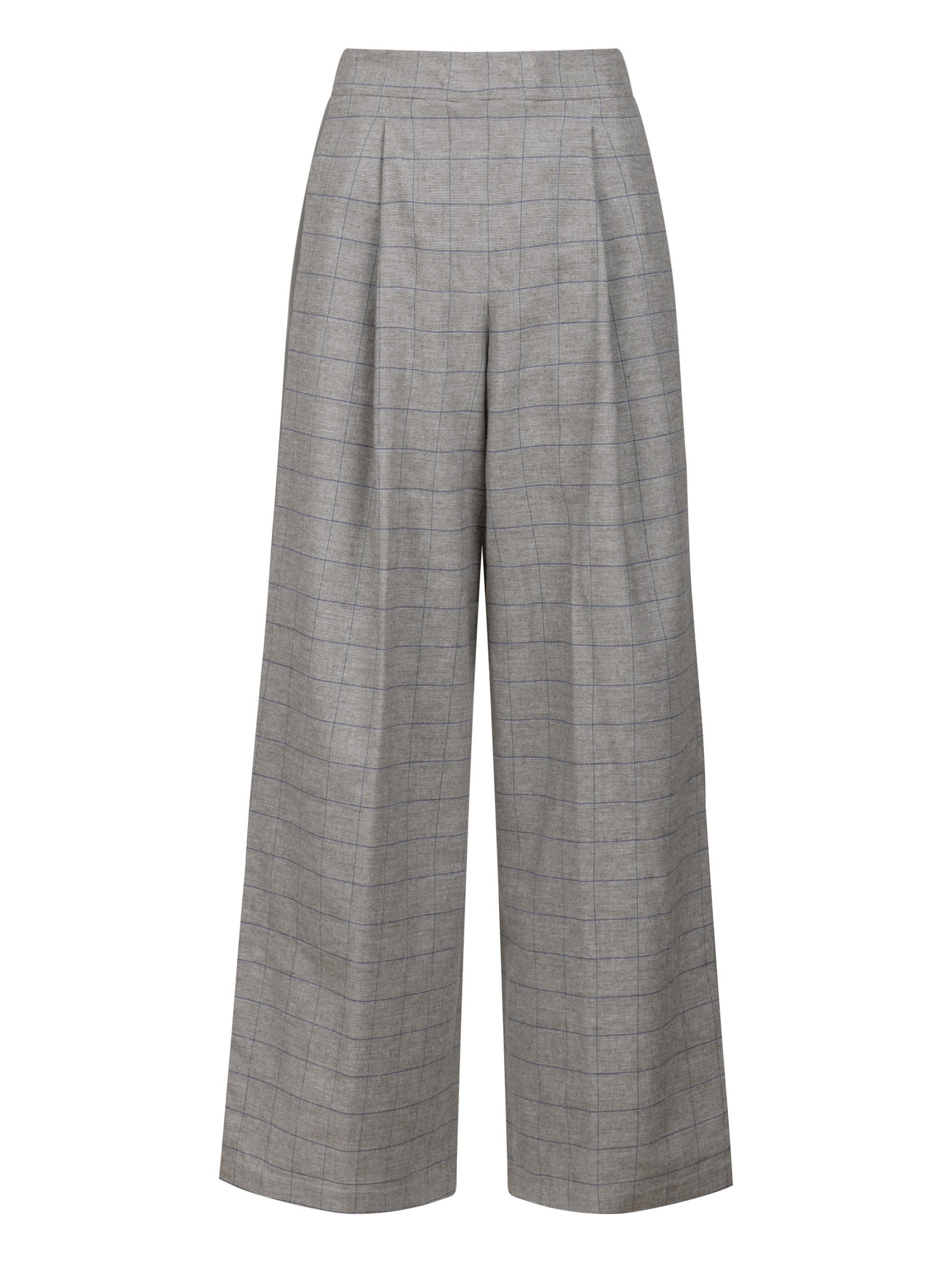 Weit geschnittene Hose mit elastischem Bund und verdeckten Seitentaschen. Hergestellt aus nachhaltigen Fasern.