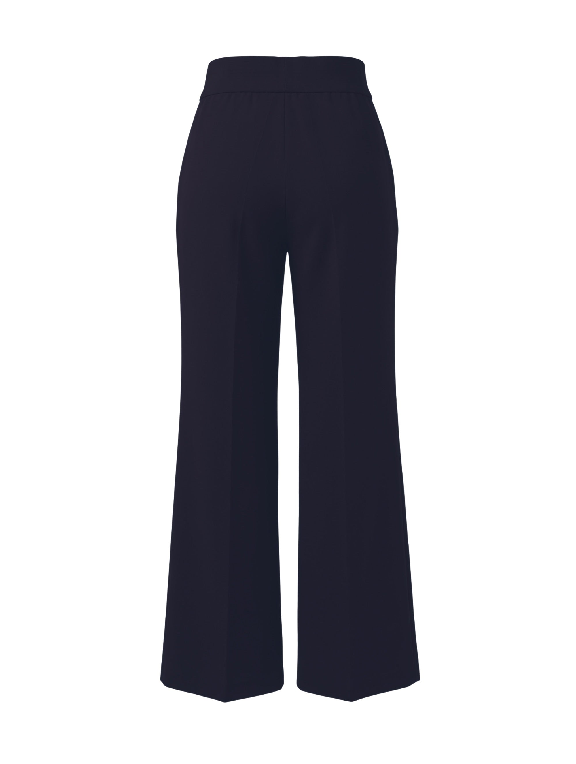 Die Hose Tanja in klassischem Navy überzeugt mit klarer Linienführung, eleganter Wide-Leg-Silhouette und hohem Bund mit elastischem Taillenband für eine bequeme, schmeichelhafte Passform.