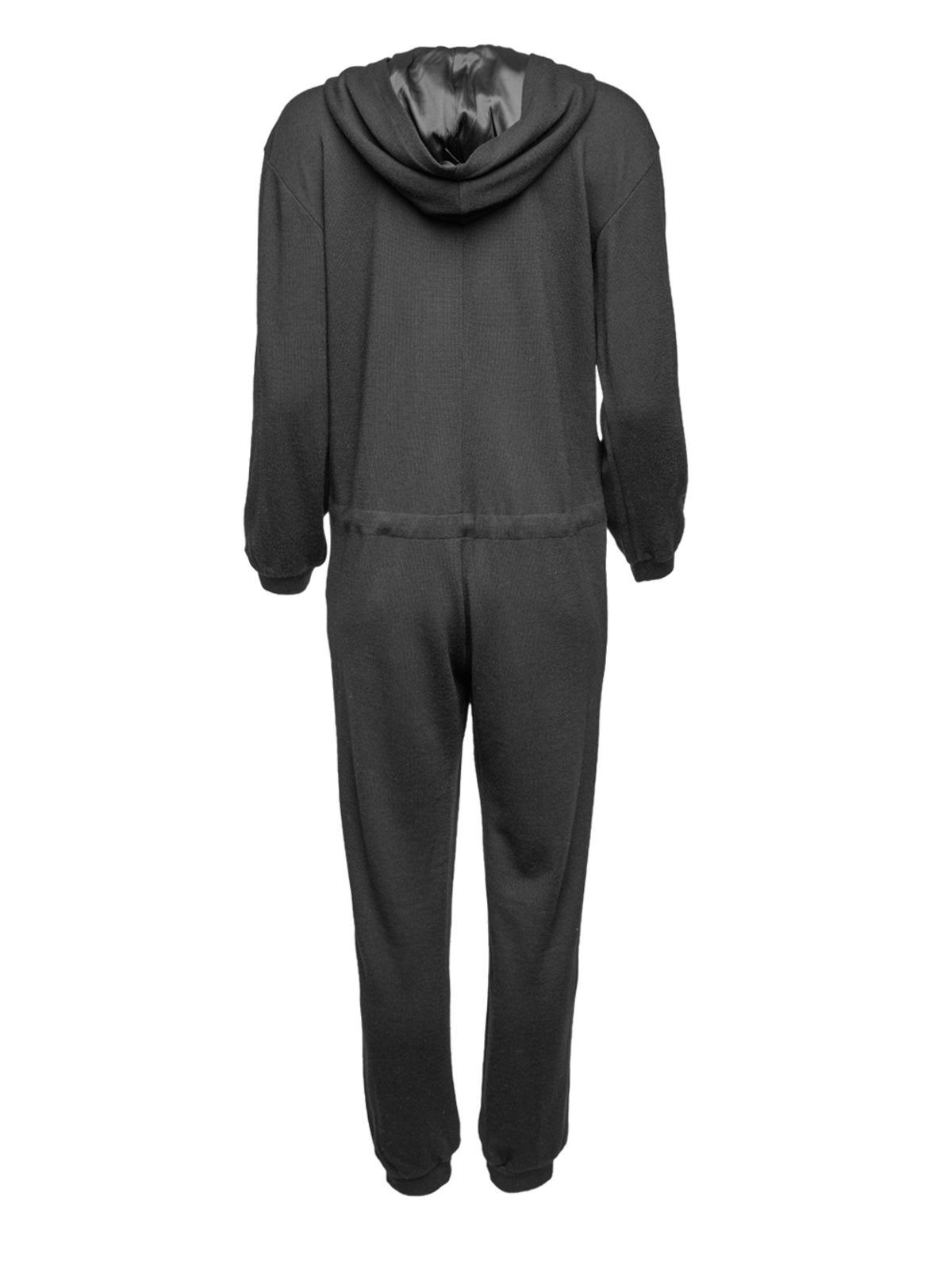 Jumpsuit aus 100% feiner Merinowolle, eine mit Seidensatin gefütterte Kapuze, Reißverschluss im Vorderteil sowie Kängurutaschen