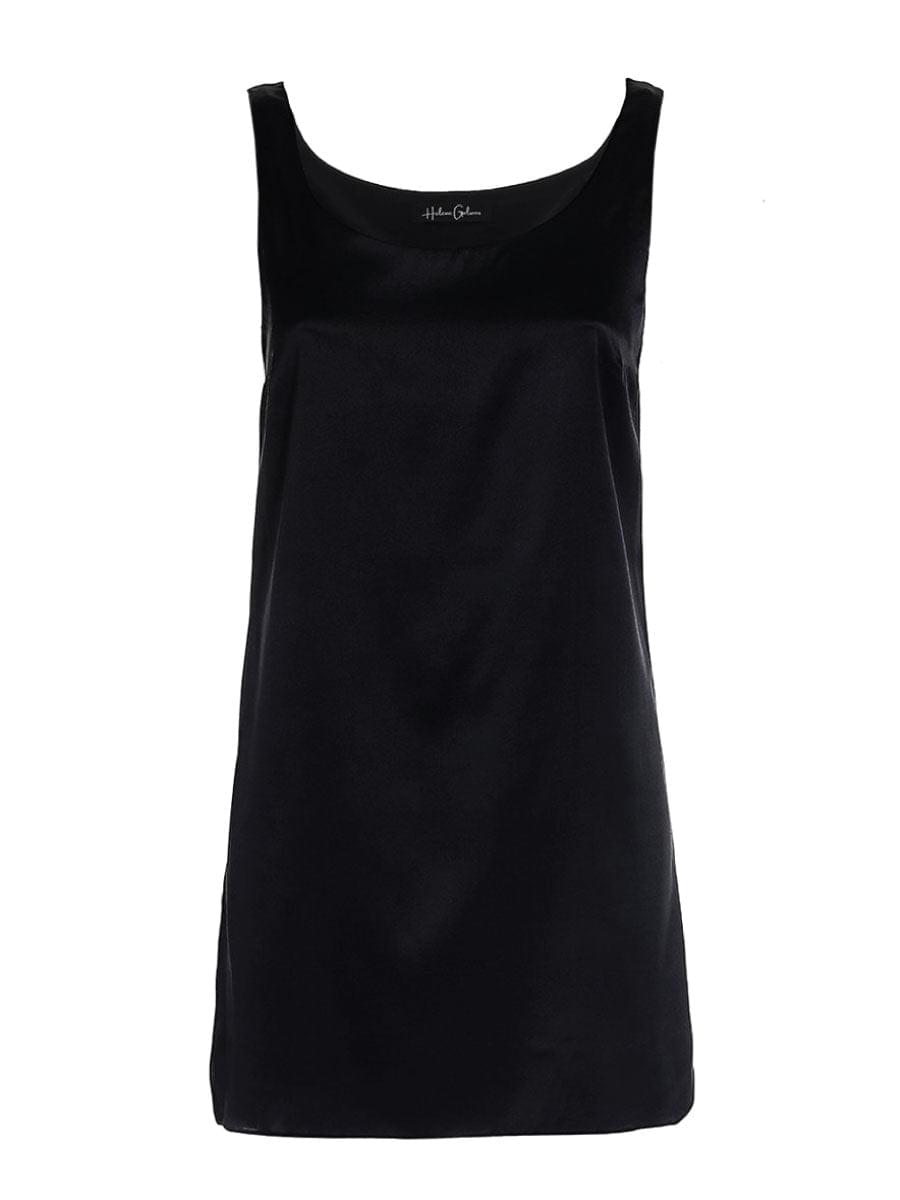 Ärmelloses Mini-Kleid aus hochwertiger Seide mit abnehmbaren Straussenfedern am Arm