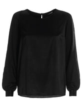 Alina long sleeves black Blouse. Schwarz Langarmbluse