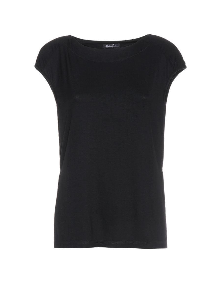 Schlichtes Shirt aus Edel-Jersey mit rundem Ausschnitt und diskreten Schulterpolstern
