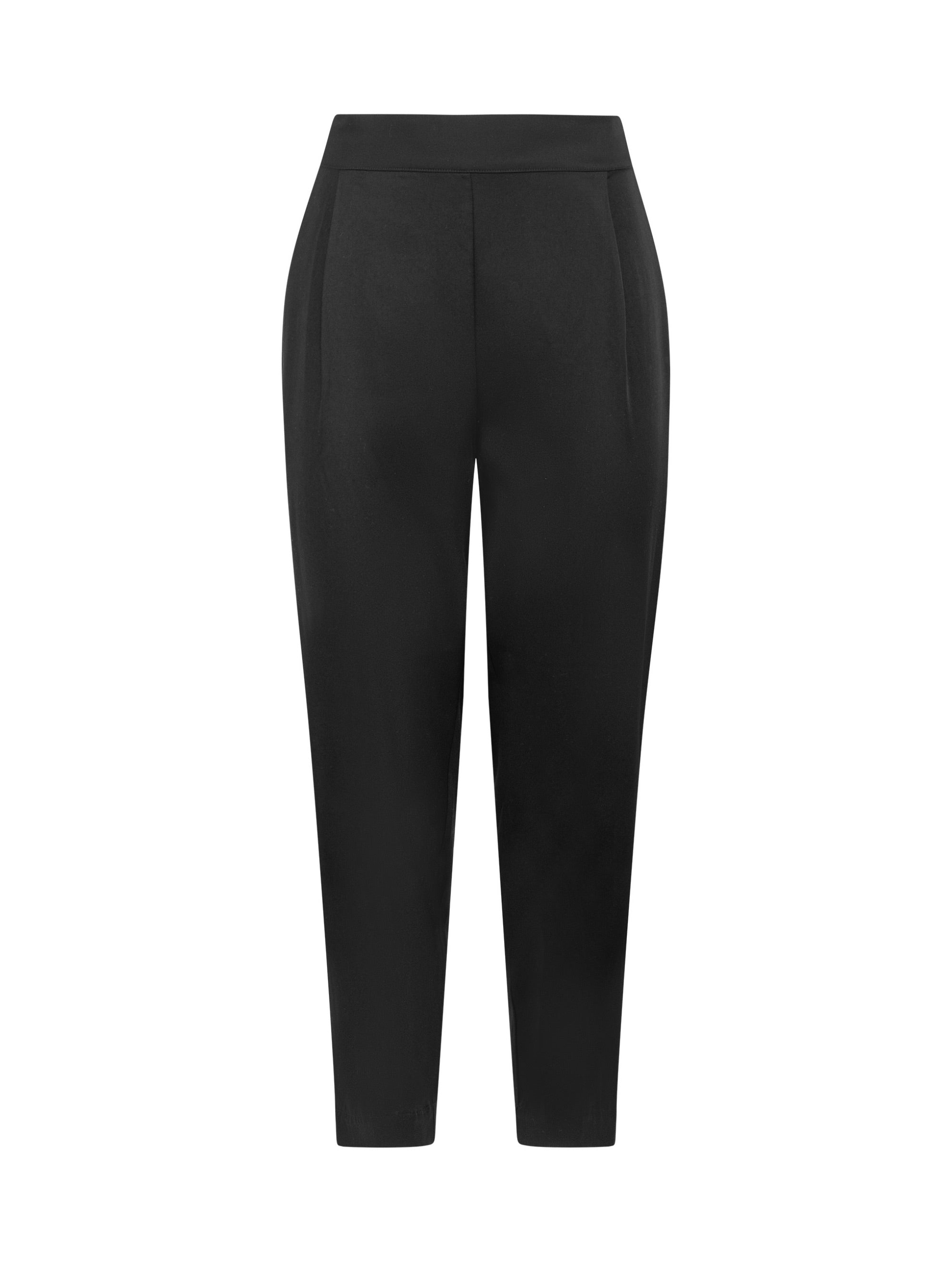 Locker sitzende Hose mit verjüngtem Bein, elastischen Hosenbund, sowie Seitentaschen. Gefertigt aus weichem und nachhaltigem Lyocell-Viskose Mix mit Elastan.