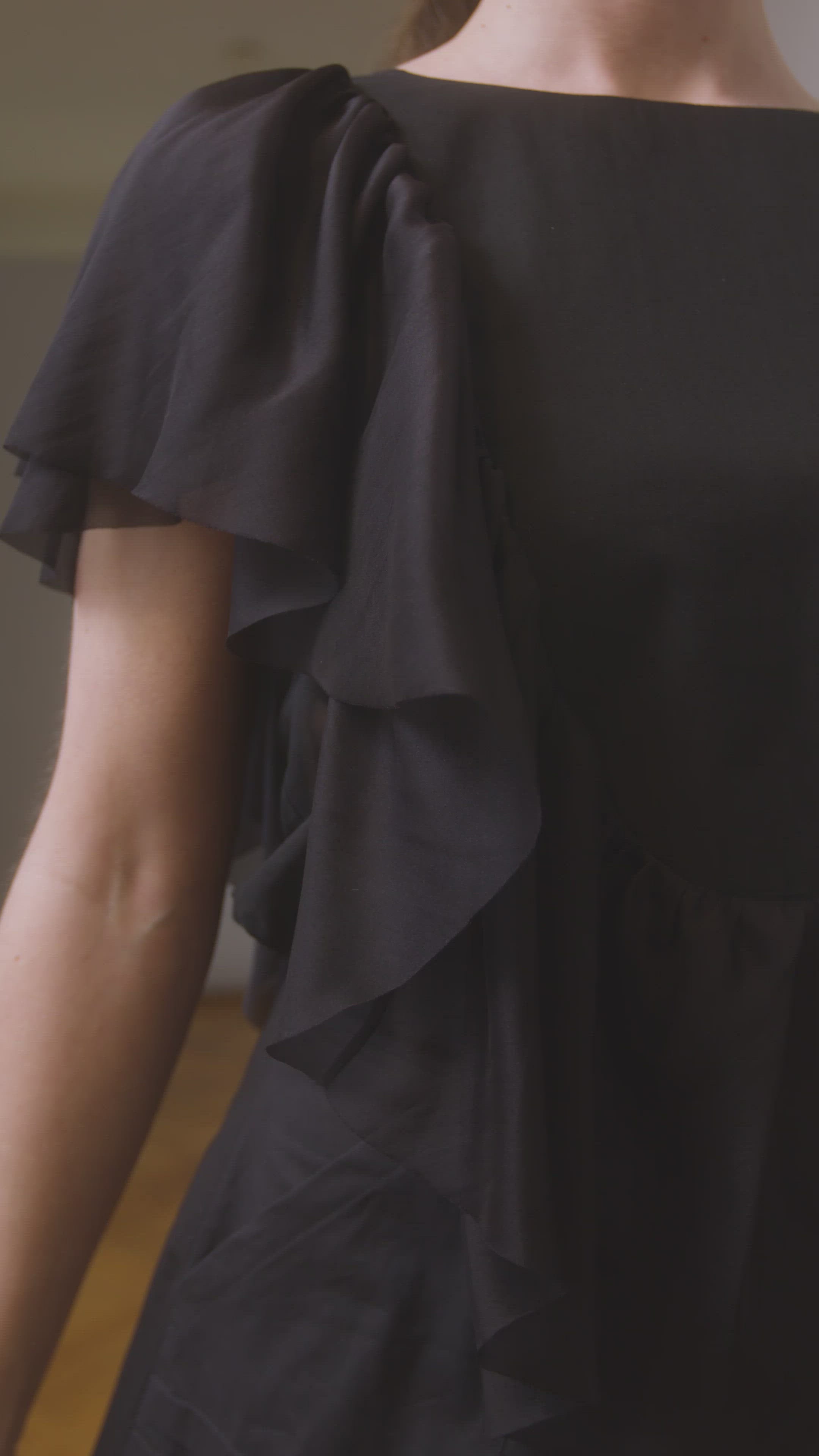 Daria - Bluse mit Volants aus Chiffonseide