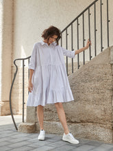 Weißes Midi Hemdkleid. Mididress Shirtdress