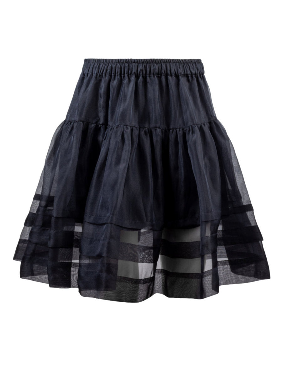 Helene Galwas, Demi, Flared Skirt, Organza Silk, Black
