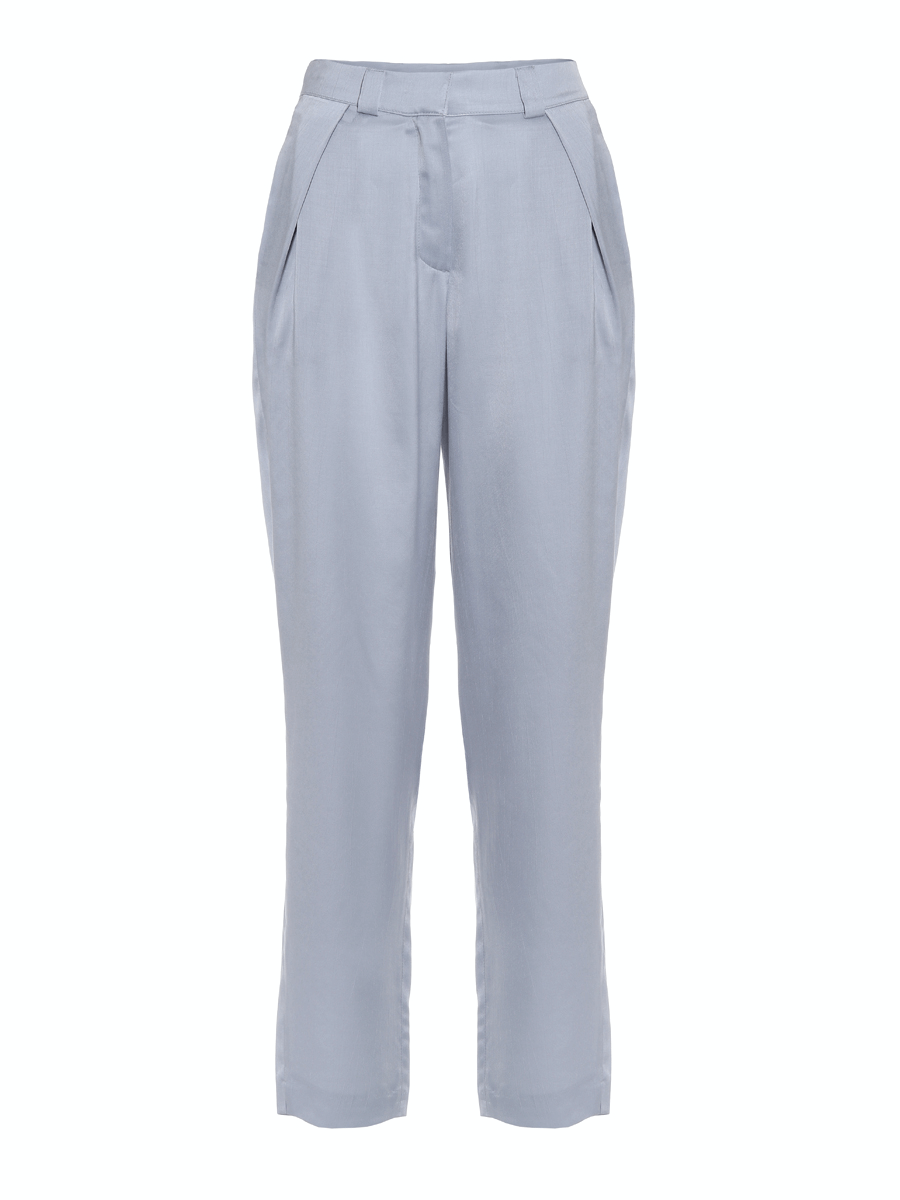 Wunderbare Highwaist Hose aus fließendem Cupro, lockerem Schnitt und einer eleganten Bundfalte