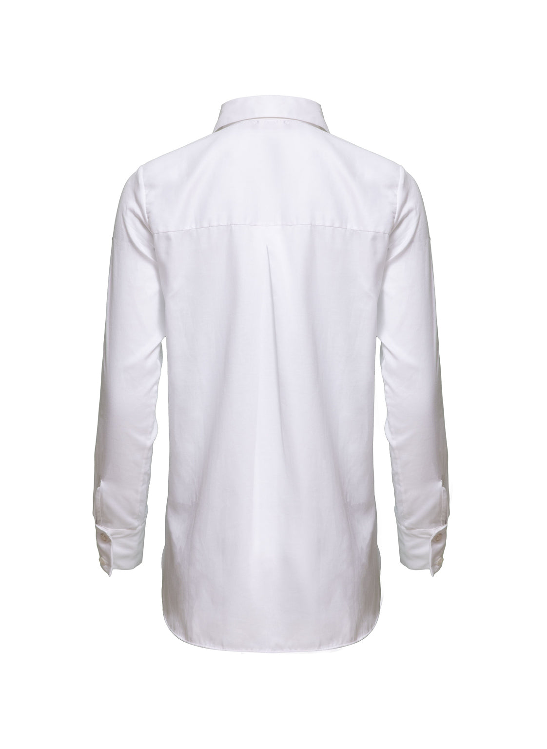 Weiße, taillierte Langarmbluse Hada aus 100% feinster Baumwolle von Helene Galwas