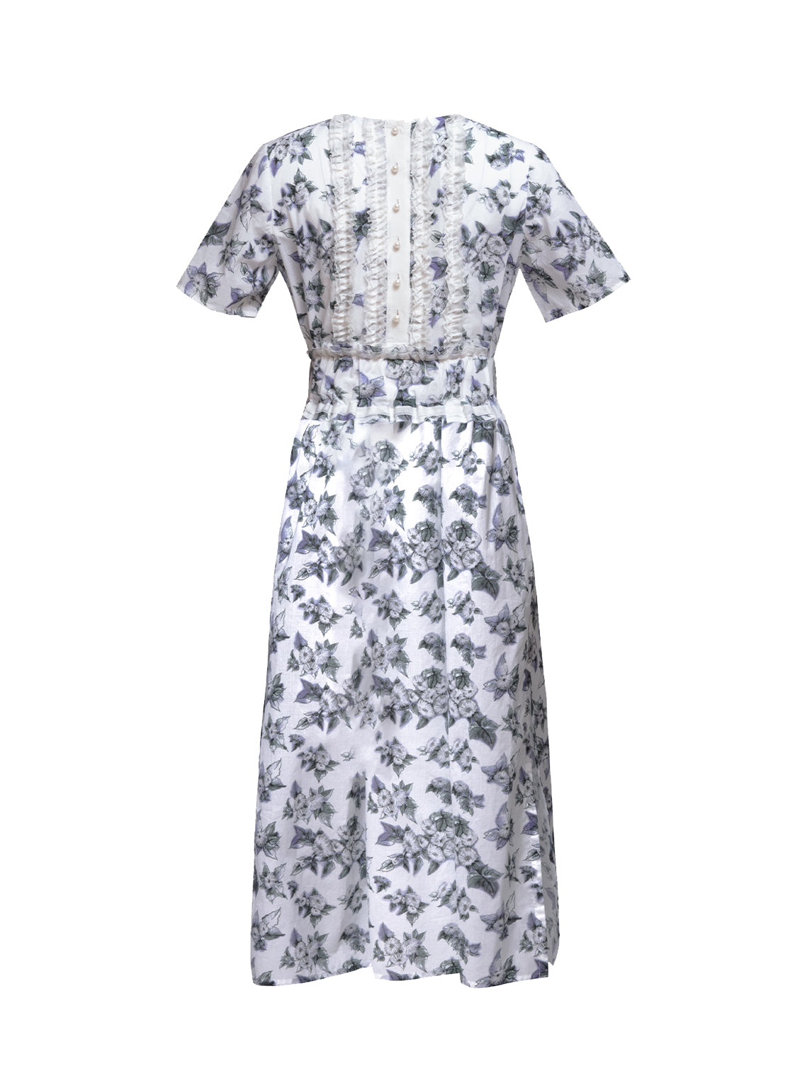 Blüten print kurzarm Maxikleid. Flowered print shortsleeve Maxidress