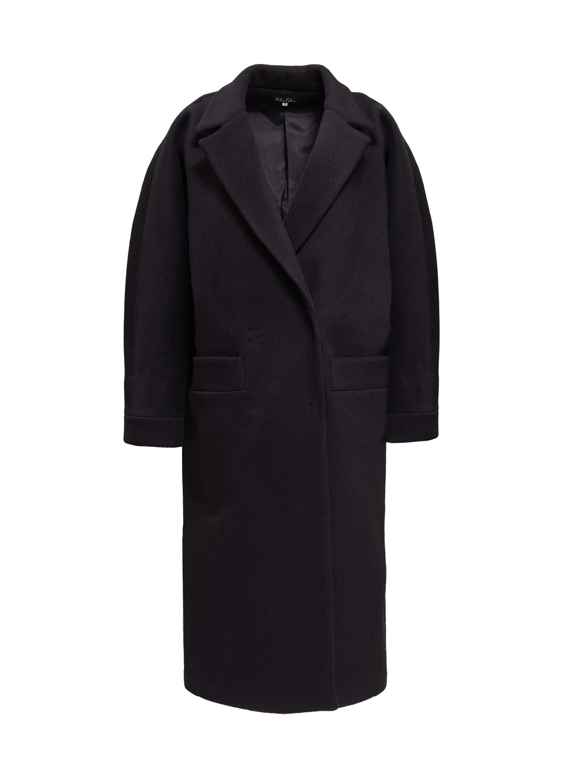 Schwarzer Oversize Mantel Hanna aus Schurwolle von Helene Galwas