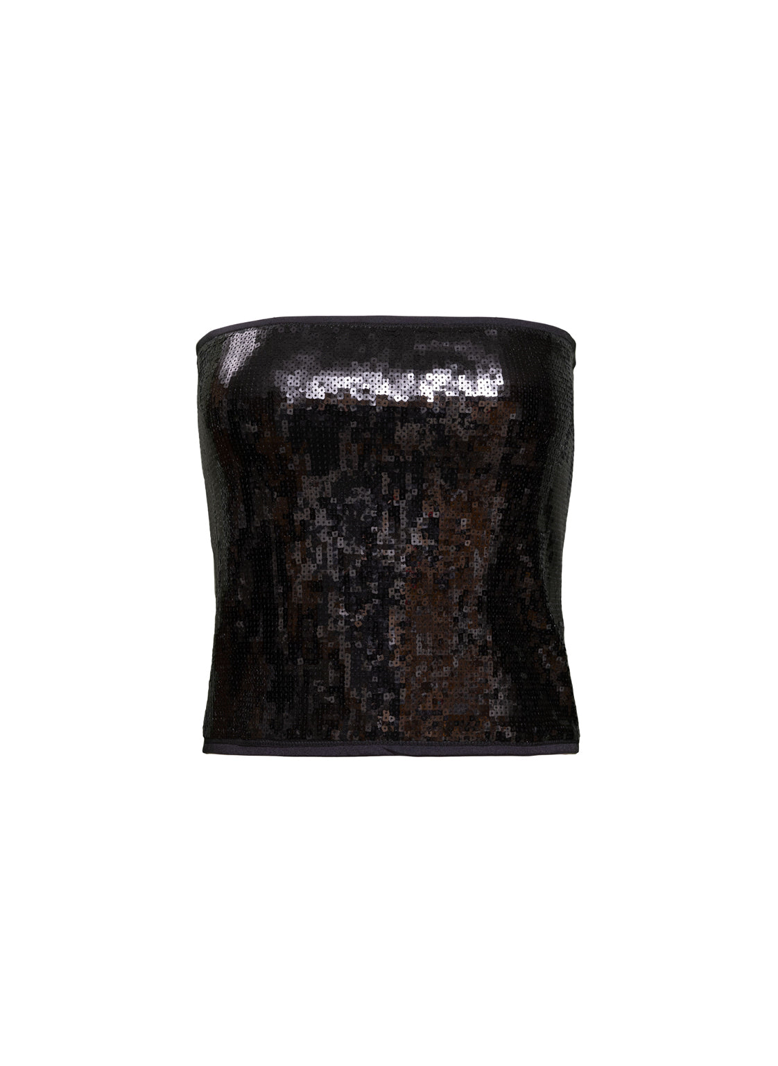 Trägerloses, figurbetontes, elastisches Pailletten-Bustier Hakika von Helene Galwas