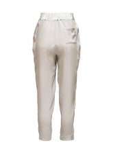 Hose aus Seiden-Elastan Mischung, Eingriffstaschen und optisch abgesetzte Seitenstreifen