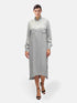 Midi Hemdkleid aus Viskose mit Stehkragen, versteckter Knopfleiste und einem seitlichen Schlitz