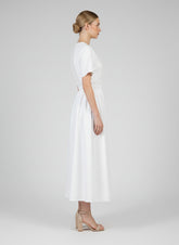 Weißes kurzarm Maxikleid. White shortsleeve Maxidress