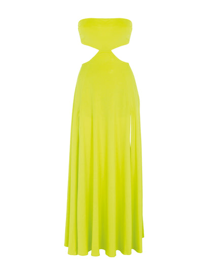 Maxi Bandeau-Kleid mit Cut-Outs und zum Binden am Rücken mit Schlitzen