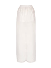 Weit geschnittene, leichte Baumwoll-Seidenhose mit integriertem Höschen und elastischem Bund
