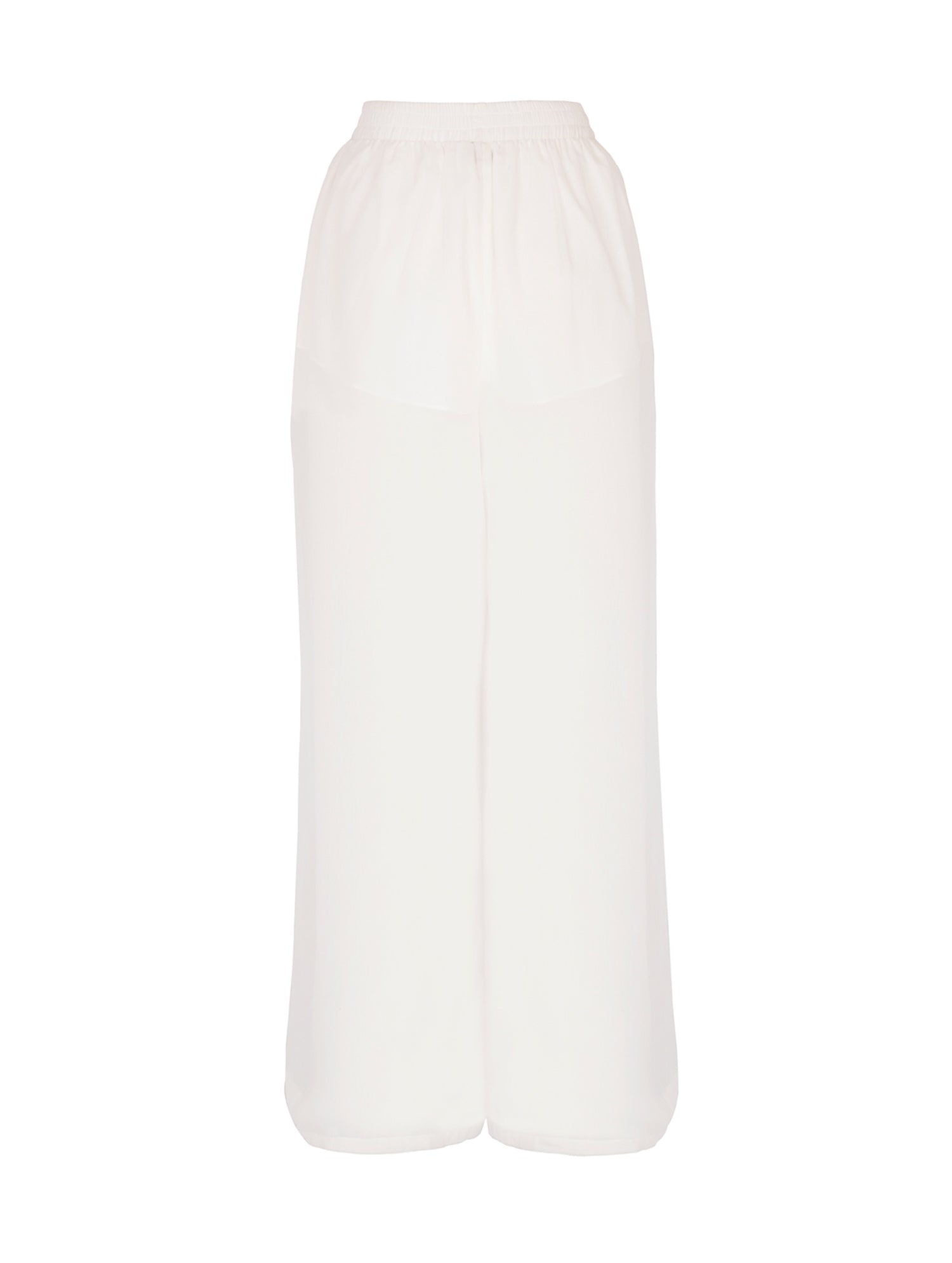 Weit geschnittene, leichte Baumwoll-Seidenhose mit integriertem Höschen und elastischem Bund