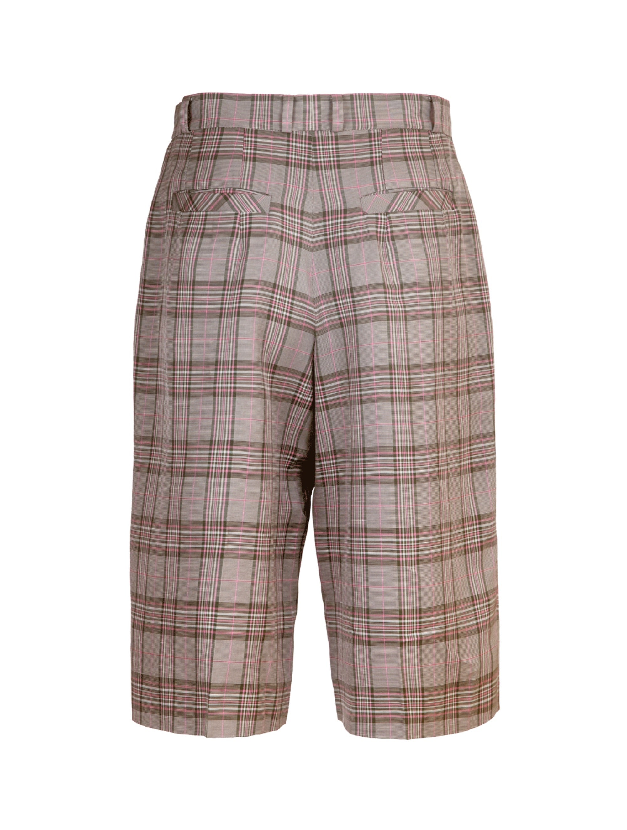 Bermuda aus weichem Viskose-Leinen-Mix in elegantem High-Waist Schnitt, seitlichen Eingriffstaschen und langen Abnähern auf der Vorderseite