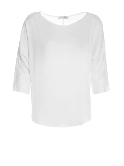 Halblang-Arm T-Shirt aus Viskose mit Federn am Arm zum an -und abknöpfen