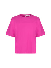 Hochgeschlossene Bluse aus Baumwolle im T-Shirt-Stil mit Knopfverschluss auf der Rückseite. Aus nachhaltiger Baumwolle gefertigt.