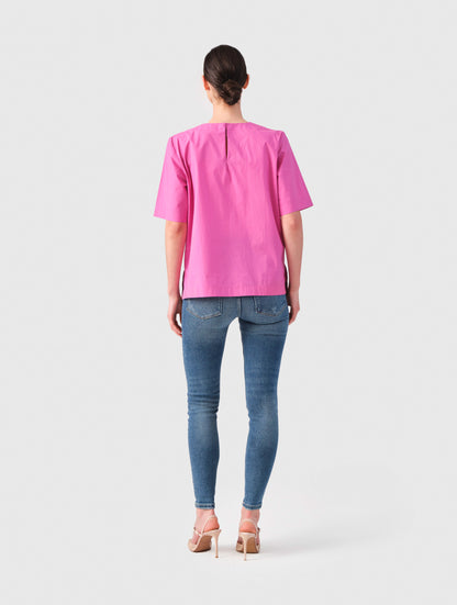 Iduna - High-necked cotton blouse