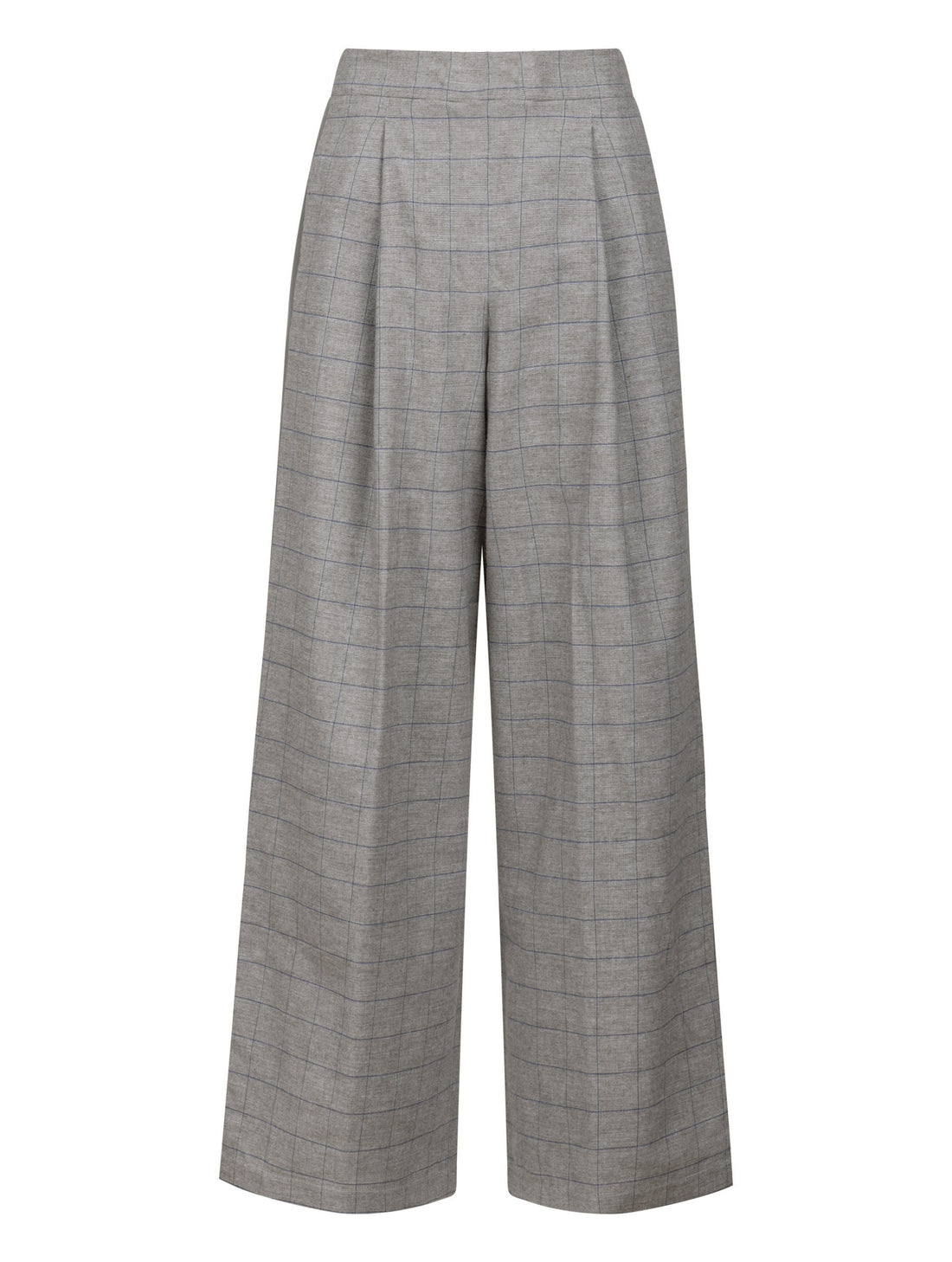 Weit geschnittene Hose mit elastischem Bund und verdeckten Seitentaschen. Hergestellt aus nachhaltigen Fasern.