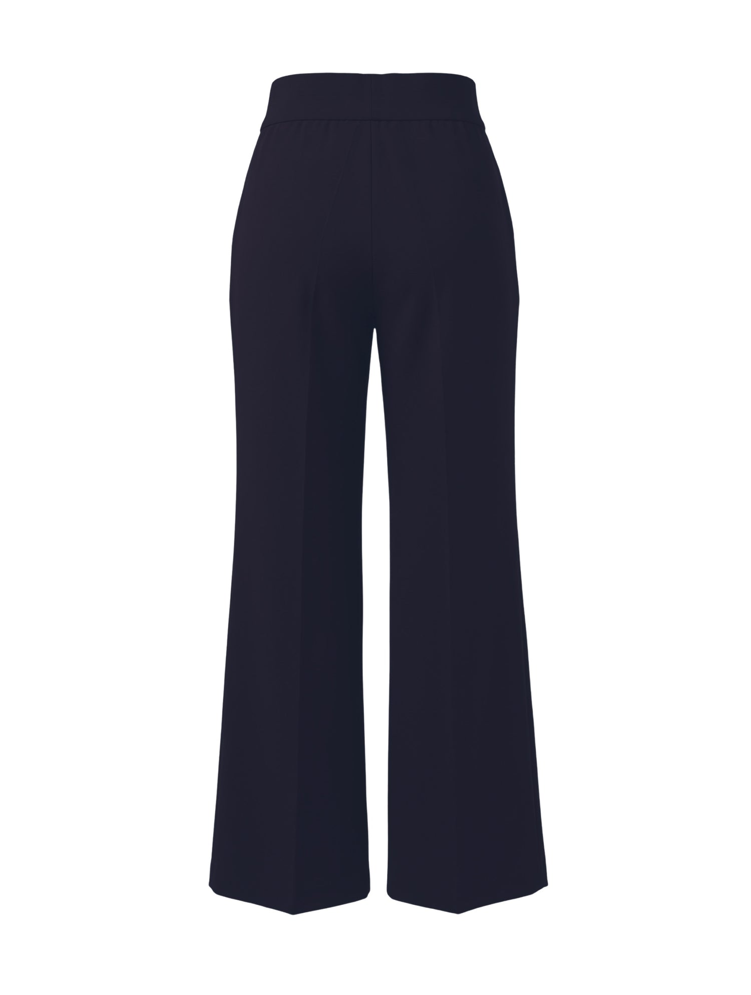Die Hose Tanja in klassischem Navy überzeugt mit klarer Linienführung, eleganter Wide-Leg-Silhouette und hohem Bund mit elastischem Taillenband für eine bequeme, schmeichelhafte Passform.