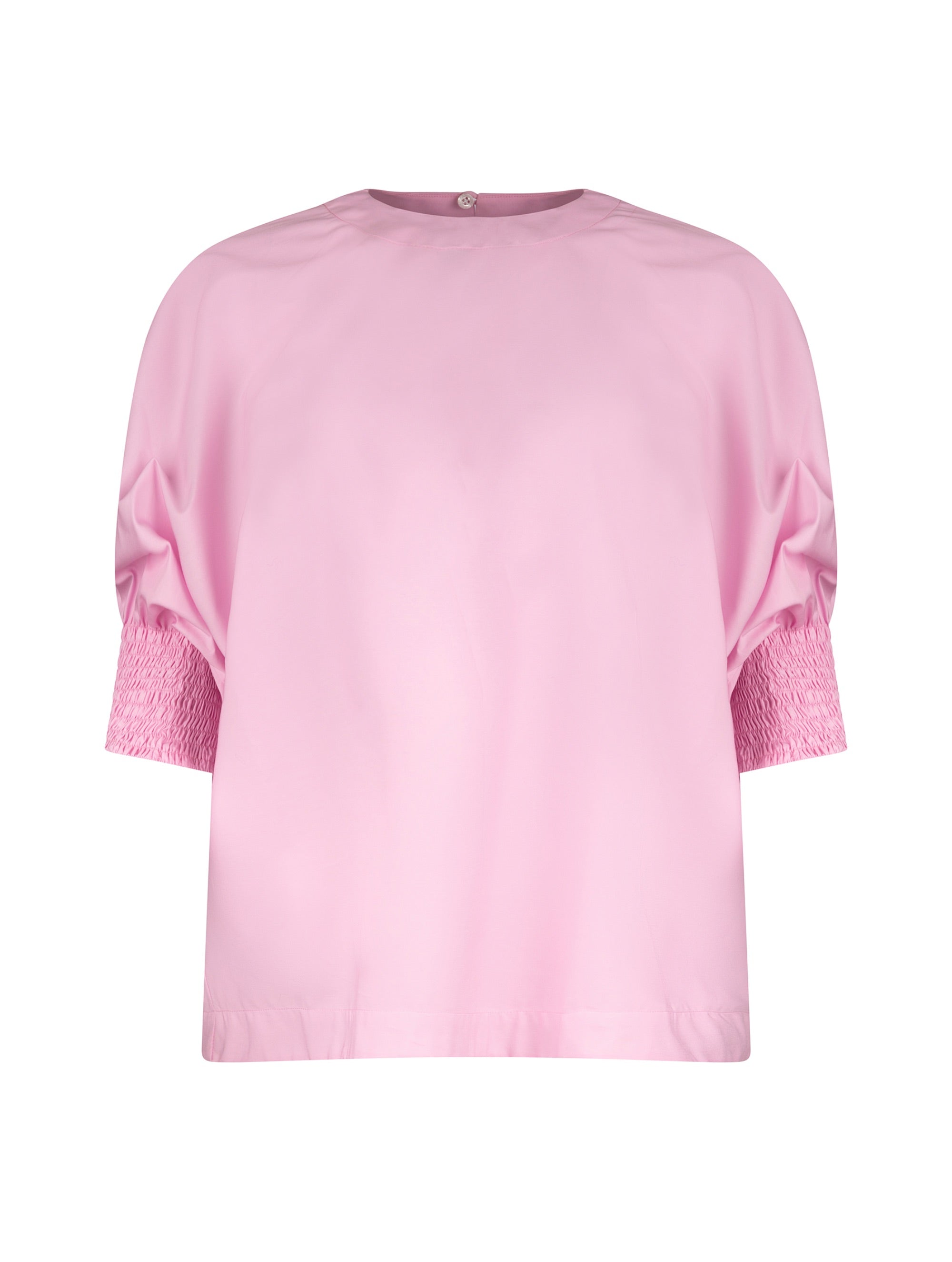 Locker sitzende Bluse mit elastischen Bündchen an den Ärmelenden. 