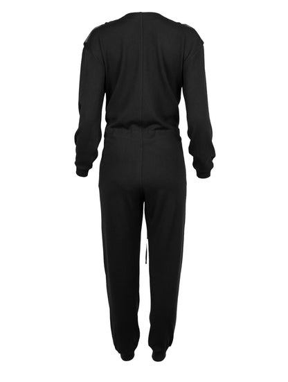 Jumpsuit aus 100% Wolle, Organza Taschen sowie zarten Organza-Epauletten