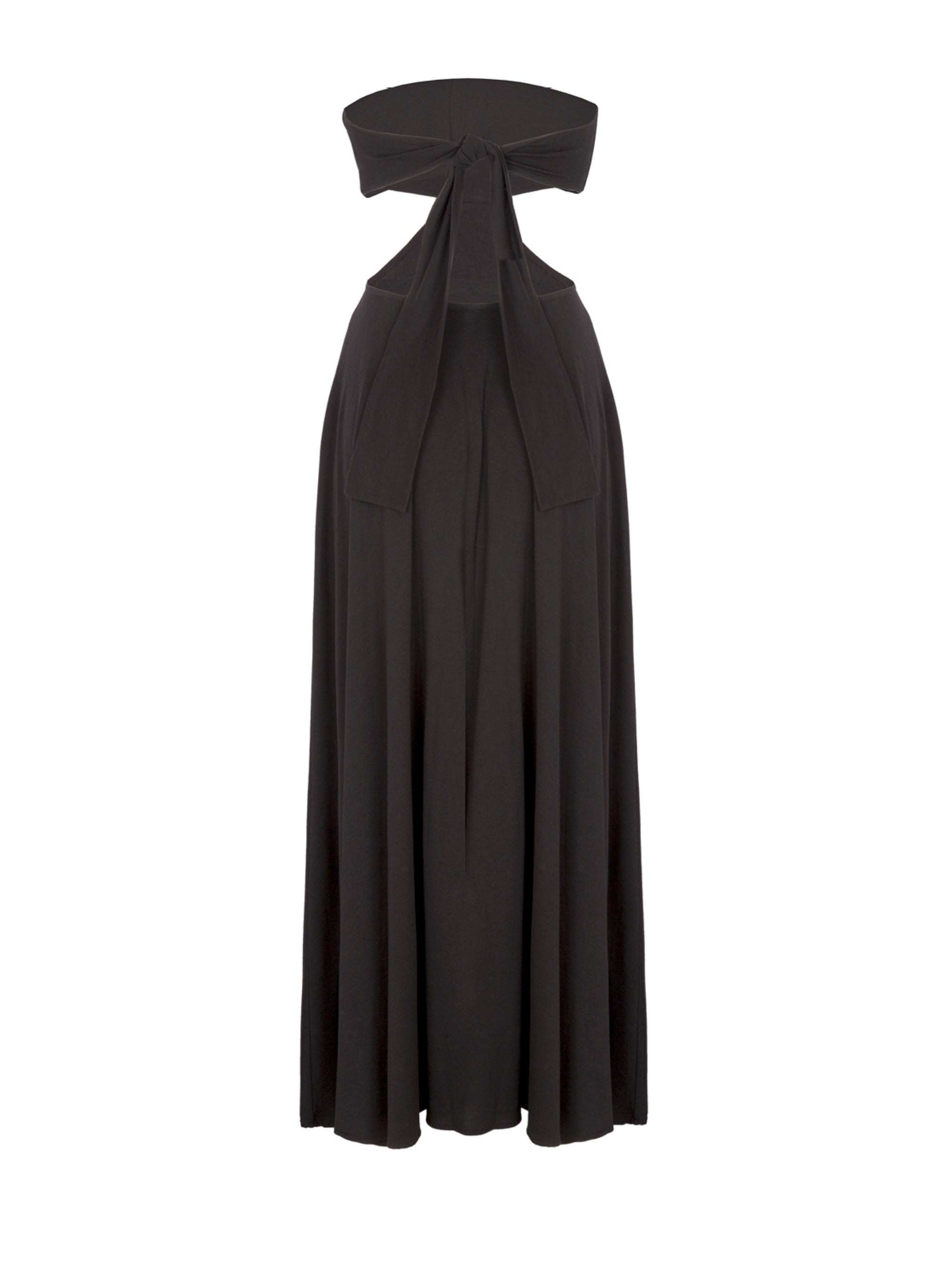 Maxi Bandeau-Kleid mit Cut-Outs und zum Binden am Rücken mit Schlitzen