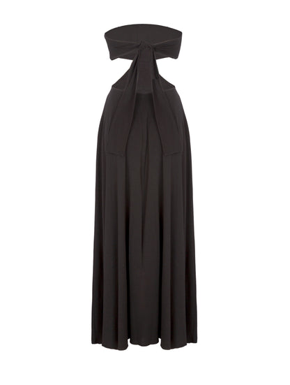 Maxi Bandeau-Kleid mit Cut-Outs und zum Binden am Rücken mit Schlitzen