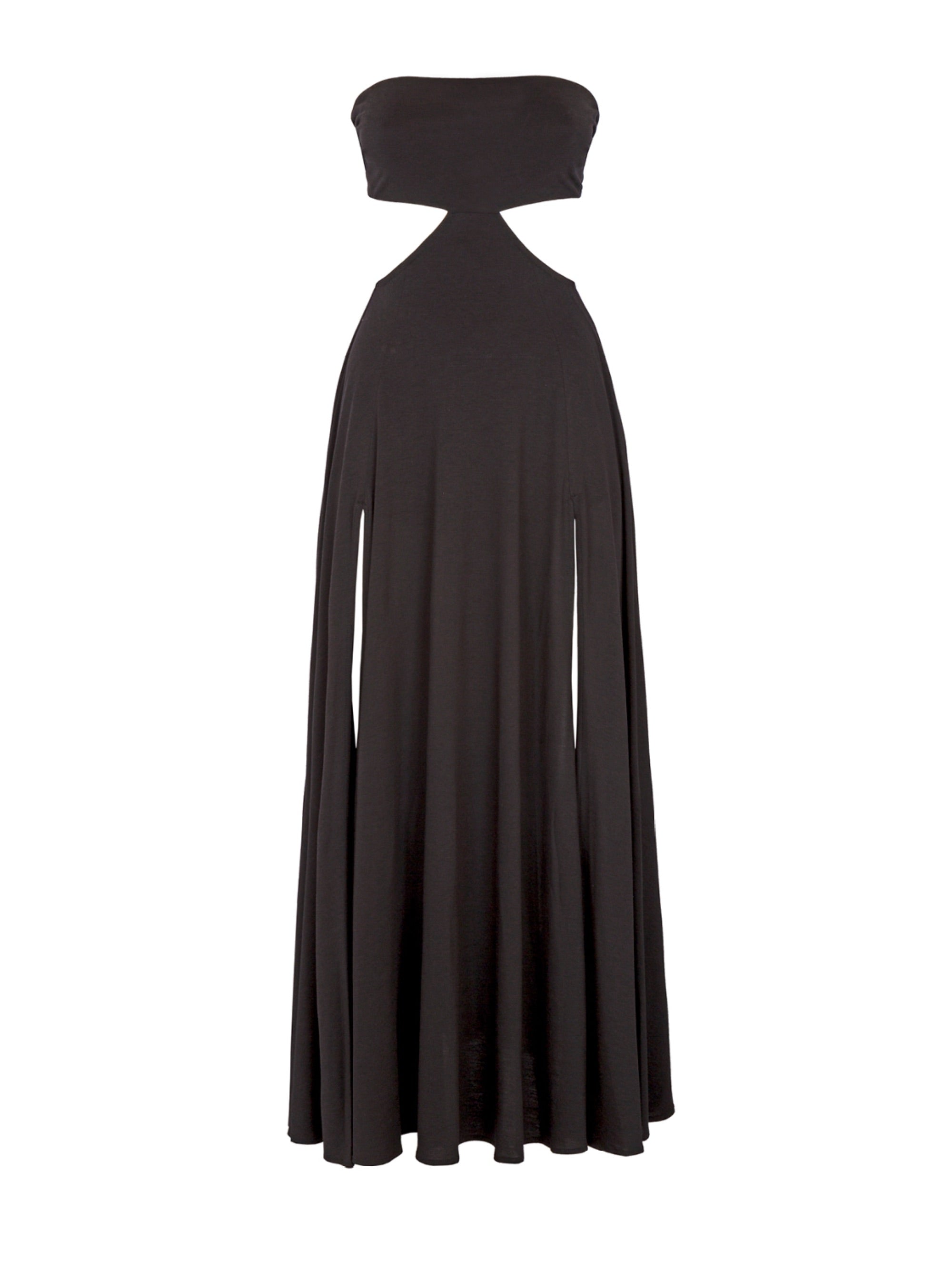 Maxi Bandeau-Kleid mit Cut-Outs und zum Binden am Rücken mit Schlitzen