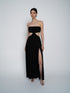 Maxi Bandeau-Kleid mit Cut-Outs und zum Binden am Rücken mit Schlitzen