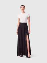 Maxi-Rock aus 100% Viskose, verstellbarem Bund mit Knöpfen und Schlitz am Bein