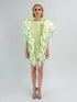 Hochgeschlossenes Minikleid mit breiten Volants aus Baumwolle entlang der Vorder- und Rückenteile für eine raffinierte Ästhetik