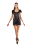 Ärmelloses Mini-Kleid aus hochwertiger Seide mit abnehmbaren Straussenfedern am Arm
