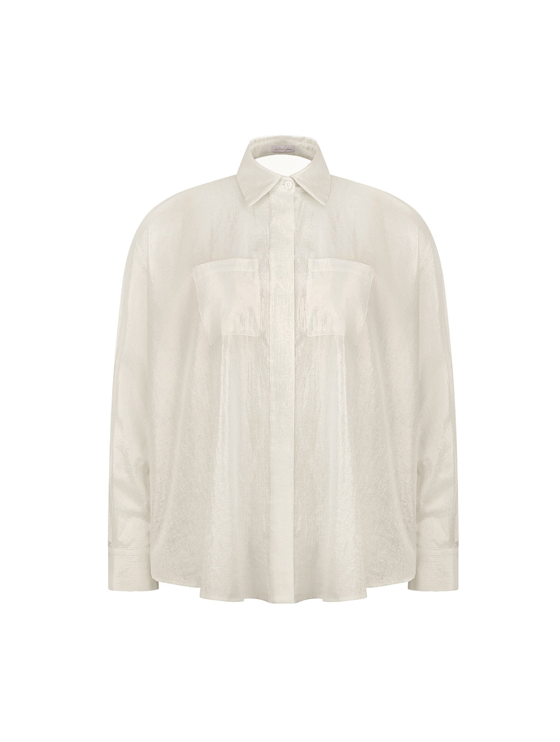 Weites Oversizebluse, sophisticated Look durch den ausgefallenen Rückenauschnitt, der sich verstellen lässt, sodass man die Tiefe des Rückenausschnitts anpassen kann, Lange Ärmel mit klassischen Hemdmanschetten und Kragen.