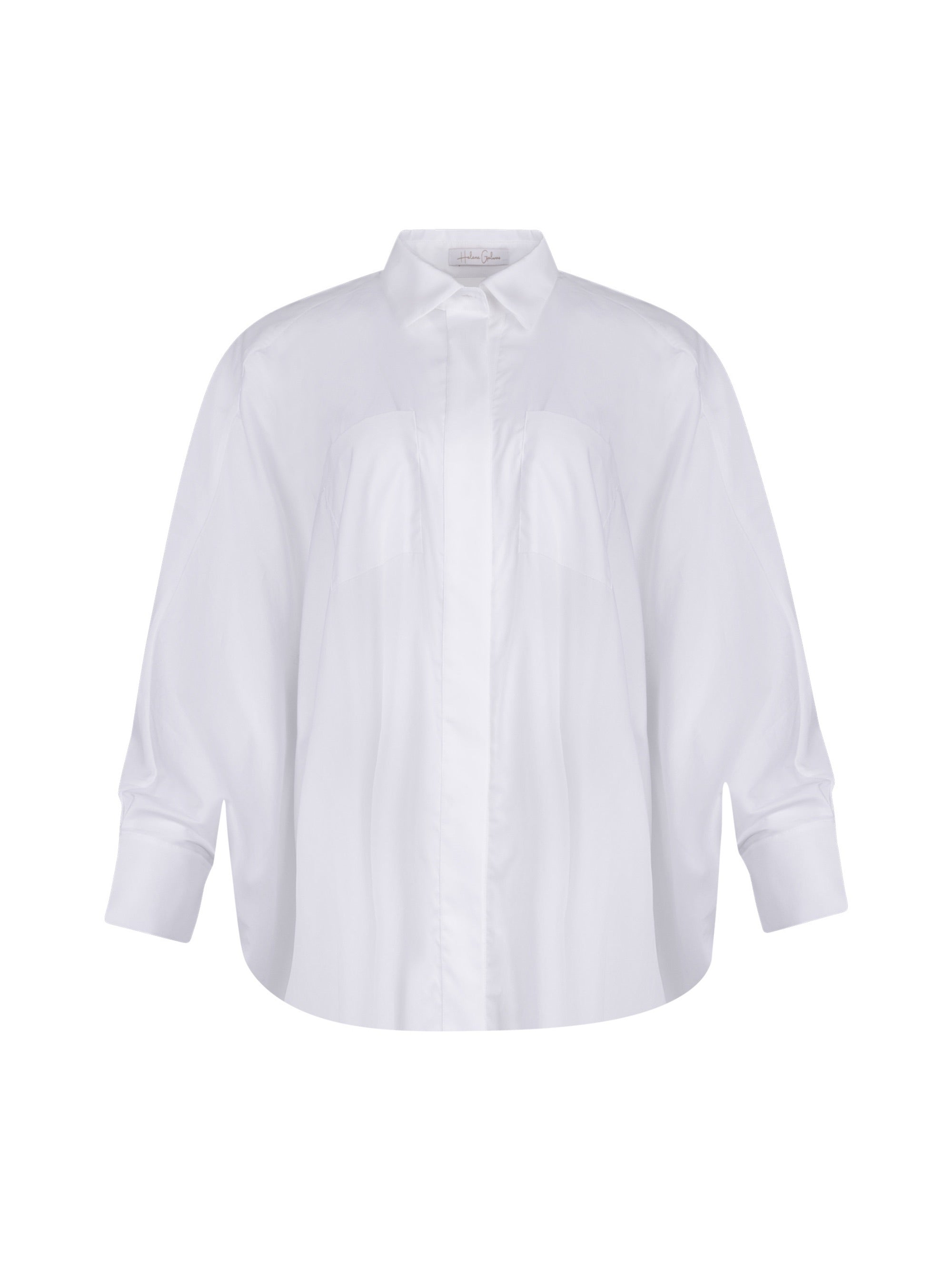 Weites Oversizebluse, sophisticated Look durch den ausgefallenen Rückenauschnitt, der sich verstellen lässt, sodass man die Tiefe des Rückenausschnitts anpassen kann, Lange Ärmel mit klassischen Hemdmanschetten und Kragen