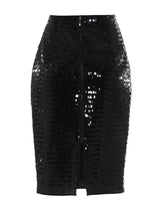 Eleganter paillettenbesetzter Rock mit Reißverschluss und enger Passform am Körper