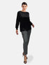 Alina long sleeves black Blouse. Schwarz Langarmbluse