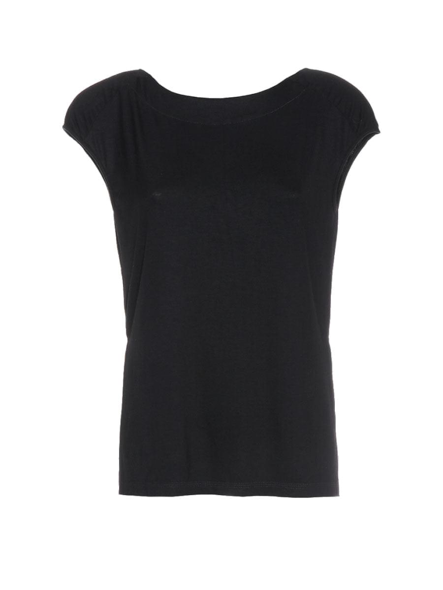 Schlichtes Shirt aus Edel-Jersey mit rundem Ausschnitt und diskreten Schulterpolstern